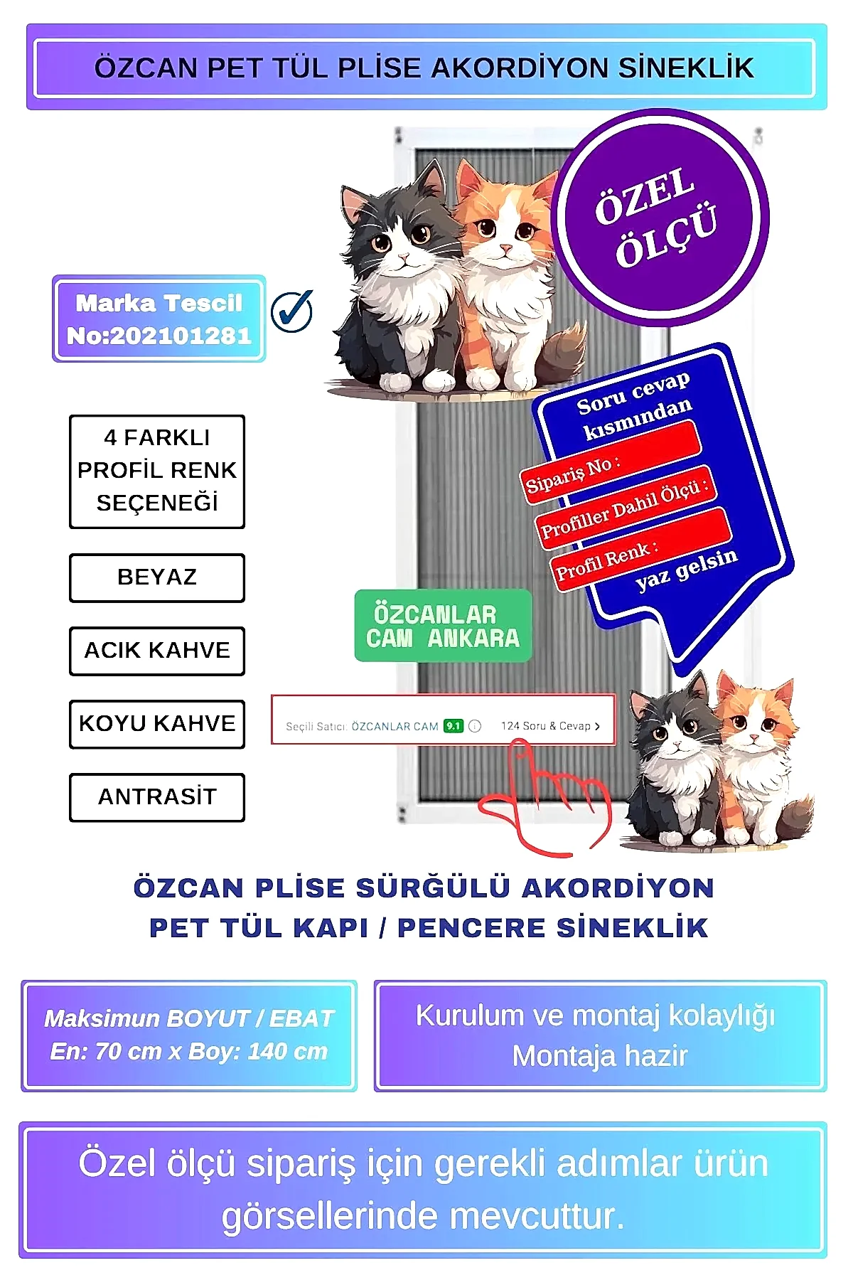 sürgülü kedi sinekliği, pet tüllü sineklik